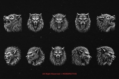 10 Bundle Dark Art Warewolf Head Monster Wolf Horror Scary Product Image 6