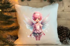 Pink Christmas Fairy Clipart Sublimation, Fairy Christmas Product Image 4