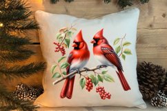 Christmas Cardinal Watercolor Clipart, Christmas Cardinal Product Image 4