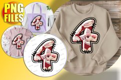 4 Doodle Letter Valentine Whimsical Romantic Heart! Product Image 1