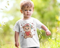 Personalized Kids Valentine&#039;s Day PNG, Boys/Girl Teddy Bear Product Image 2