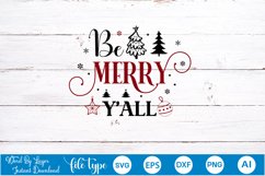 Be Merry Y&#039;all SVG Design | Christmas SVG Design Product Image 4