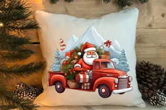 Christmas Truck Sublimation Clipart, Christmas Truck Clipart Product Image 4
