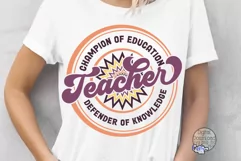 Champion Of Education | Teacher Svg | Defender Of Knowledge Product Image 1