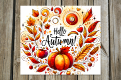 Hello Autumn, Fall | 4 Skinny Tumbler Sublimation designs P Product Image 4