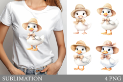 Cute Duck Sublimation. Cute Duck T-Shirt Design Product Image 1