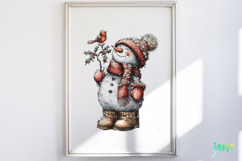 Whimsical Christmas Snowmans Clipart Product Image 2