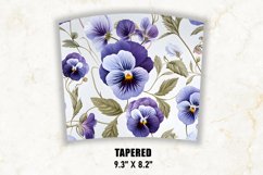 Pansy Flowers Tumbler Wrap | Flower Tumbler Sublimation Product Image 4