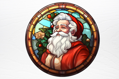 Stained Glass Painting Of Santa Clipart PNG Product Image 4