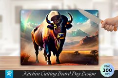 Angry Buffalo Cutting Board Sublimation Design Product Image 1