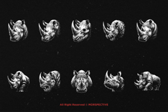 10 Bundle Dark Art Rhino Animal Beast Horn Predator Wildlife Product Image 6