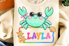 Brushstroke Custom Name Crab PNG, Funny Beach PNG, Summer Product Image 4