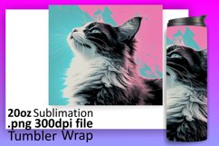 Colorful Cat Adventures: Tumbler Wrap Sublimation Product Image 1