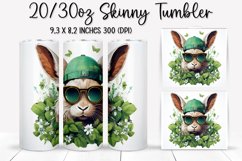 St. Patrick&#039;s Day Bunny - Tumbler Sublimation Design Product Image 1