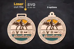 Snowshoeing Sport Medal SVG laser cut files for Glowforge Product Image 3