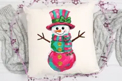 Preppy Brushstroke Snowman Png, Snowman Sublimation Png. Product Image 4