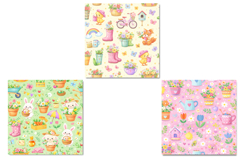 Easter Seamless Patterns Bundle 6 Spring JPG PNG 12x12 Product Image 2