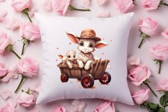 Vintage Valentines Farm Animals Clipart, Valentines Couple Product Image 4