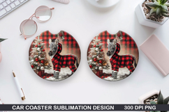 Zebra Car Coaster Sublimation| Christmas Coaster PNG Product Image 1