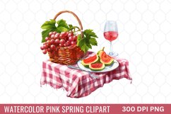 Watercolor Pink Spring Clipart Product Image 1