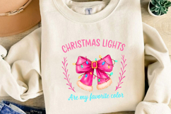 Pink Christmas Bow Sublimation, Christmas Png Product Image 4