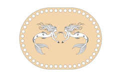 Basket base with mermaid women engraving digital file 8 inch Product Image 4