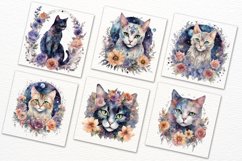 Watercolor Magical Cat, Celestial Black Cats Product Image 4