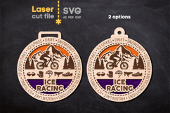 Ice Racing Sport Medal SVG laser cut files for Glowforge Product Image 3