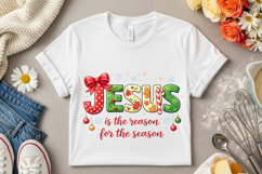 Jesus Is The Reason For The Season PNG: Christmas Shirt Product Image 6