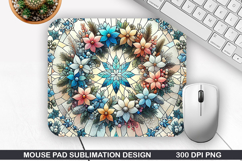 Mouse Pad Sublimation, Winter Flower Mouse Pad PNG Design Product Image 1