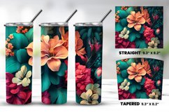 Colorful Flowers Tumbler Wrap Bundle PNG Product Image 4