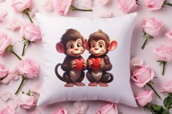 Couple Animal Valentines Day Clipart, Watercolor Couple Product Image 4