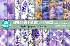 Lavender Fields Graphics Background Bundle PNG Product Image 1