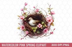 Watercolor Pink Spring Clipart Product Image 1