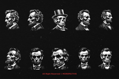 10 Bundle Dark Art Lincoln Legend Skull Abraham American Product Image 6