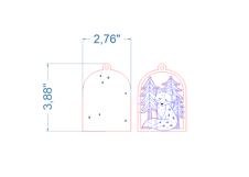 Fox Christmas Ornament SVG laser cut file for Glowforge Product Image 4