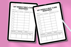 Weekly Self-Care Snapshot Planner Printable - Weekly Wellnes Product Image 4