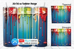 Christmas Paint Dripping 20/30oz Tumbler, BONUS 25 Tumbler Product Image 1