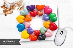 Rainbow Love Hearts Mouse Pad PNG Design Product Image 1