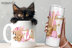 Nail Tech Sublimation PNG White Pink Gold Beauty Design Product Image 4