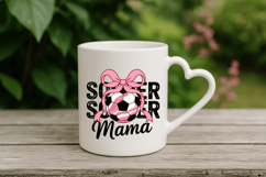 Soccer mama PINK BOW PNG Sublimation | Soccer PNG Design Product Image 4