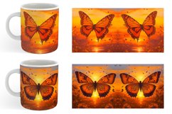 Butterfly with Sunset Mug Wrap| Mug sublimation design Product Image 6
