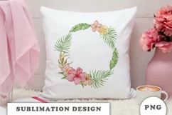 Watercolor Tropical flowers wreath PNG Product Image 4