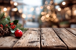 Wooden Background, Christmas Lights Background PNG Product Image 1