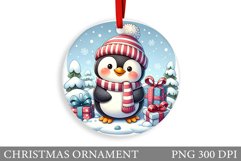 Cute Penguin Sublimation. Cute Penguin Christmas Ornament Product Image 1