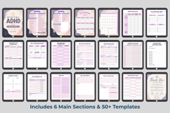 Digital ADHD Brain Dump Planner Canva Templates |ADHD Bundle Product Image 3