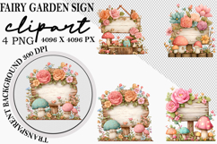 Whimsical Fairy Garden Sign Clipart Png Product Image 1
