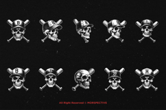 10 Bundle Dark Art Skull Bat Baseball Club Ball Sport Hat Product Image 6