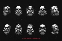 10 Bundle Dark Art Gas Mask Skull Head Gothic Doom Product Image 6