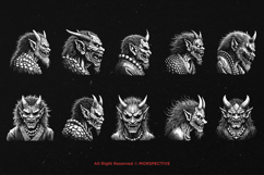 10 Bundle Dark Art Yokai Japanese Oni Demon Oriental Hannya Product Image 6